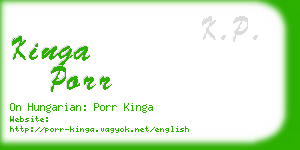 kinga porr business card